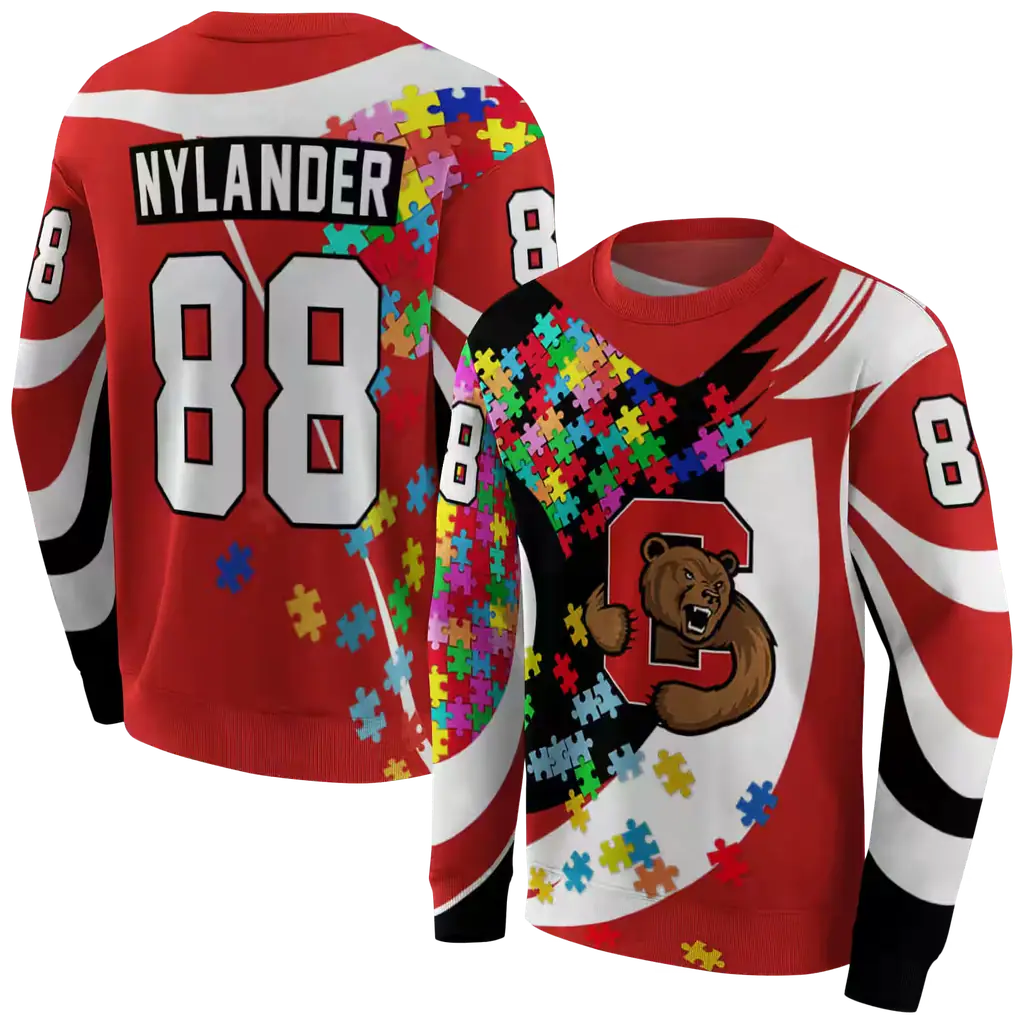 personalized cornell big red puzzle pieces red hoodie premium grade personalized cornell big red puzzle pieces red hoodie premium grade