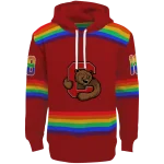 personalized cornell big red rainbow stripes red hoodie best selling