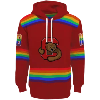 personalized cornell big red rainbow stripes red hoodie best selling