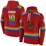 personalized cornell big red rainbow stripes red hoodie best selling