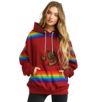 personalized cornell big red rainbow stripes red hoodie best selling