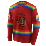 personalized cornell big red rainbow stripes red hoodie best selling