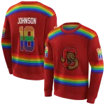personalized cornell big red rainbow stripes red hoodie best selling