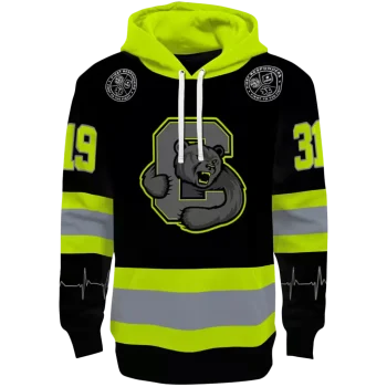 personalized cornell big red safety motif black neon green hoodie best selling