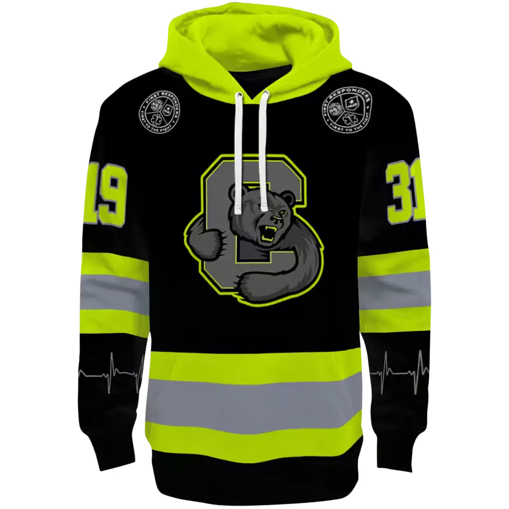 personalized cornell big red safety motif black neon green hoodie best selling personalized cornell big red safety motif black neon green hoodie best selling