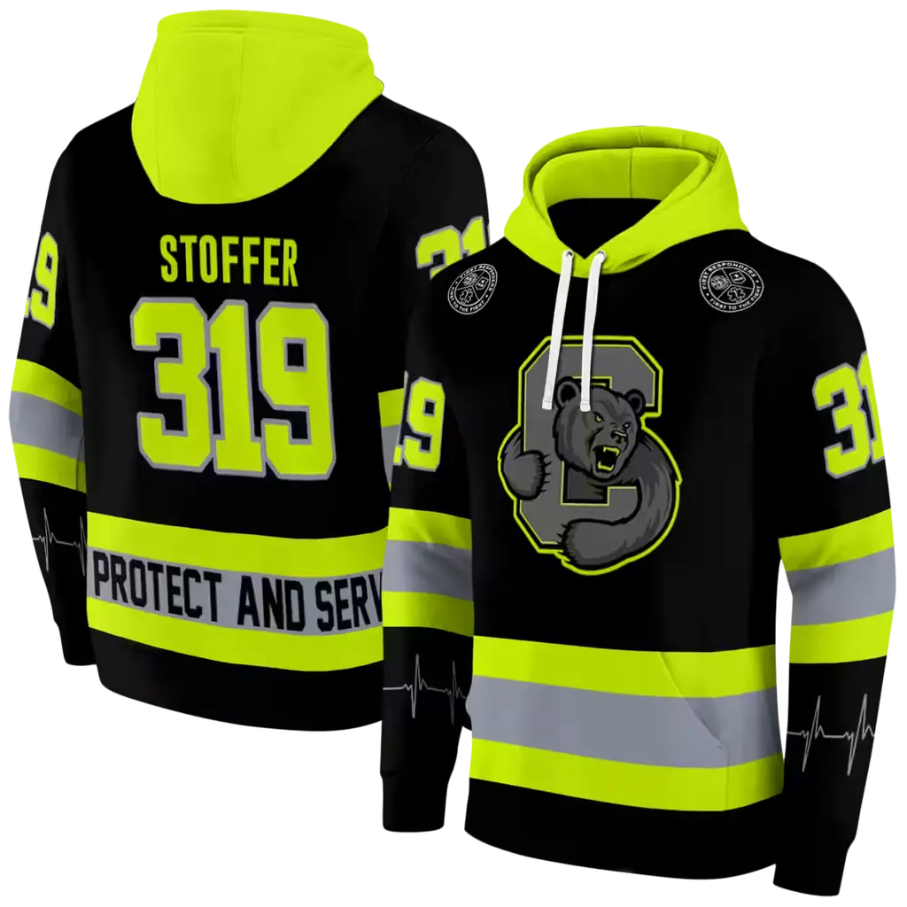 personalized cornell big red safety motif black neon green hoodie fashion forward personalized cornell big red safety motif black neon green hoodie fashion forward