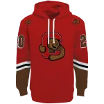 personalized cornell big red striped sleeves red hoodie best selling