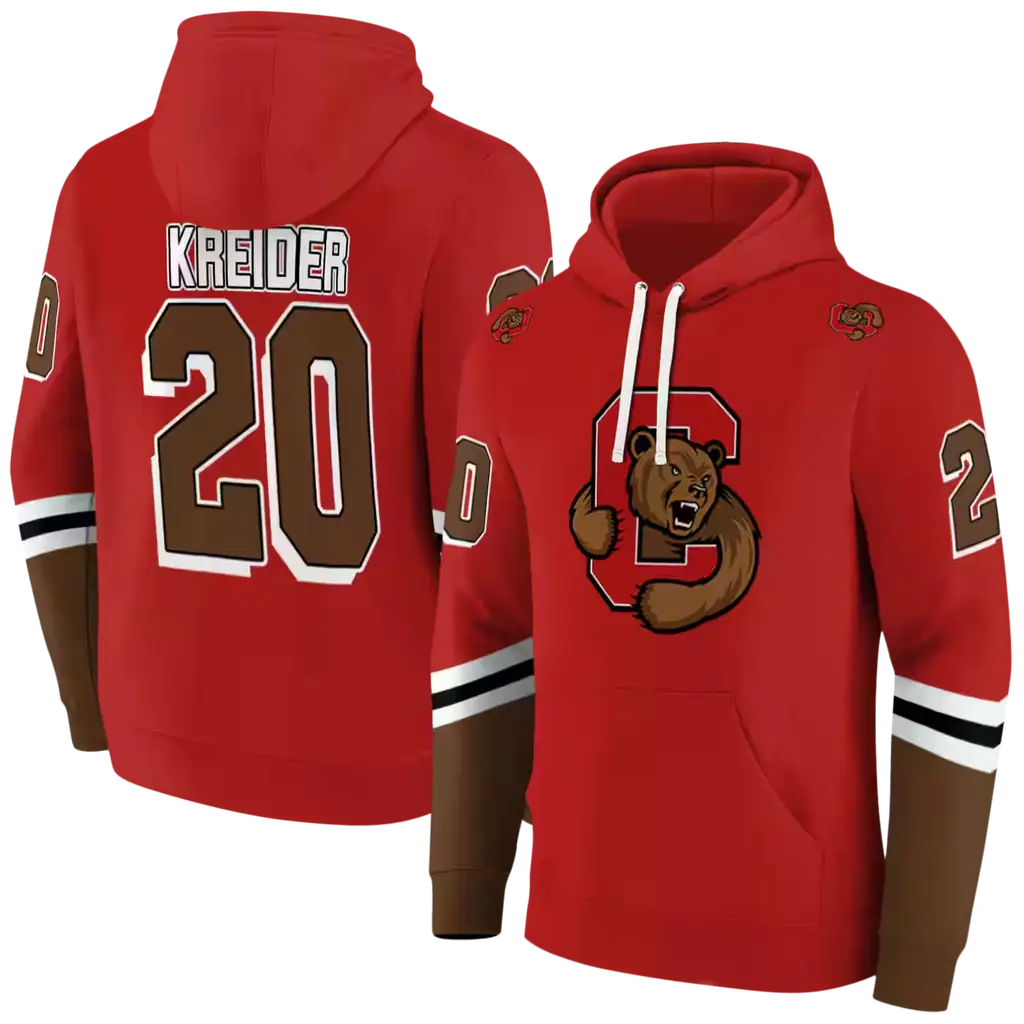 personalized cornell big red striped sleeves red hoodie fashion forward personalized cornell big red striped sleeves red hoodie fashion forward