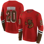 personalized cornell big red striped sleeves red hoodie best selling