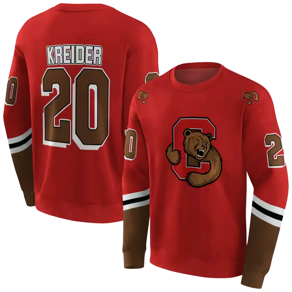 personalized cornell big red striped sleeves red hoodie premium grade personalized cornell big red striped sleeves red hoodie premium grade