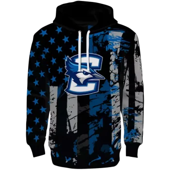 personalized creighton bluejays distressed flag blue black hoodie best selling