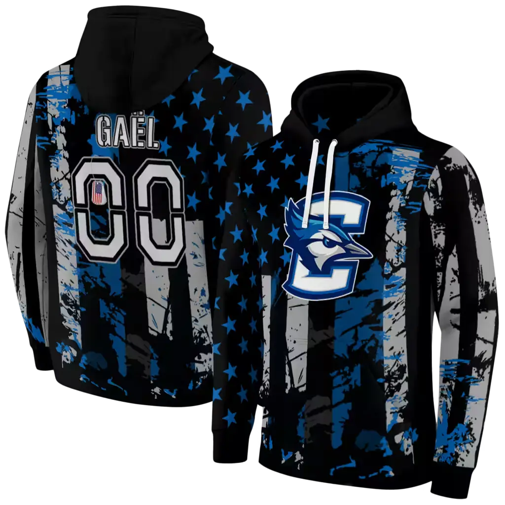 personalized creighton bluejays distressed flag blue black hoodie fashion forward personalized creighton bluejays distressed flag blue black hoodie fashion forward