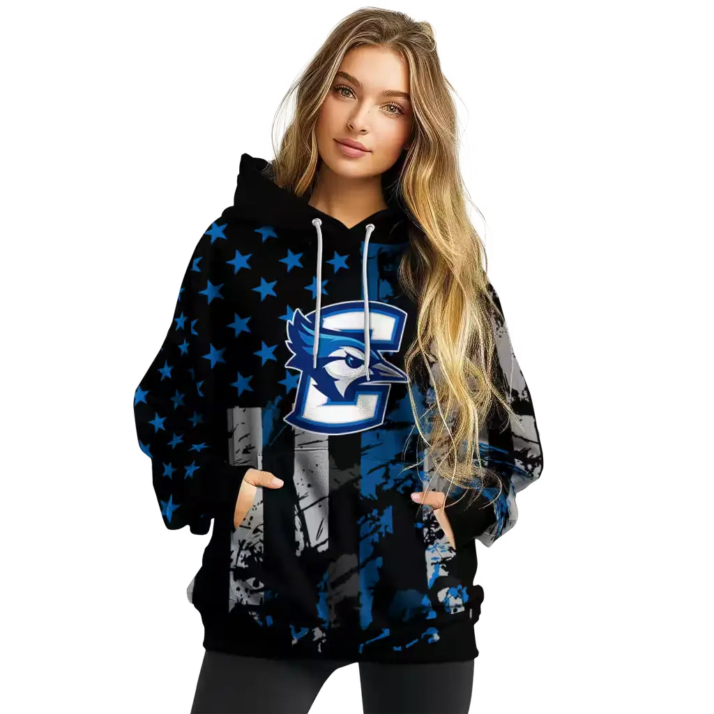 personalized creighton bluejays distressed flag blue black hoodie high quality personalized creighton bluejays distressed flag blue black hoodie high quality