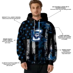 personalized creighton bluejays distressed flag blue black hoodie best selling