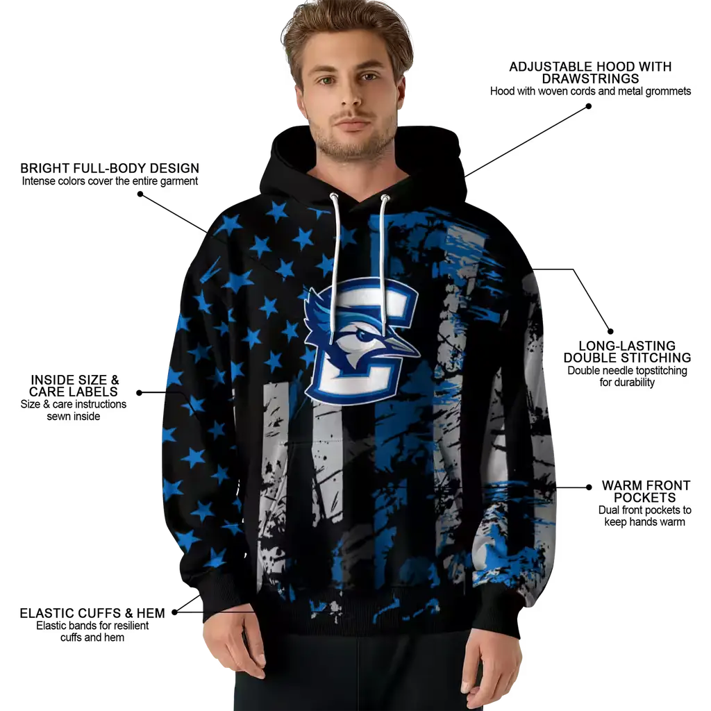 personalized creighton bluejays distressed flag blue black hoodie latest model personalized creighton bluejays distressed flag blue black hoodie latest model