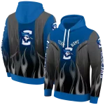 personalized creighton bluejays flame design blue hoodie best selling