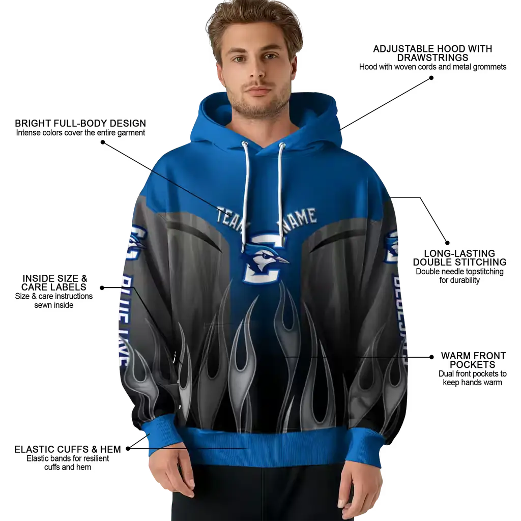 personalized creighton bluejays flame design blue hoodie latest model personalized creighton bluejays flame design blue hoodie latest model