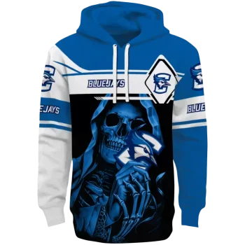 personalized creighton bluejays grim reaper blue black hoodie best selling