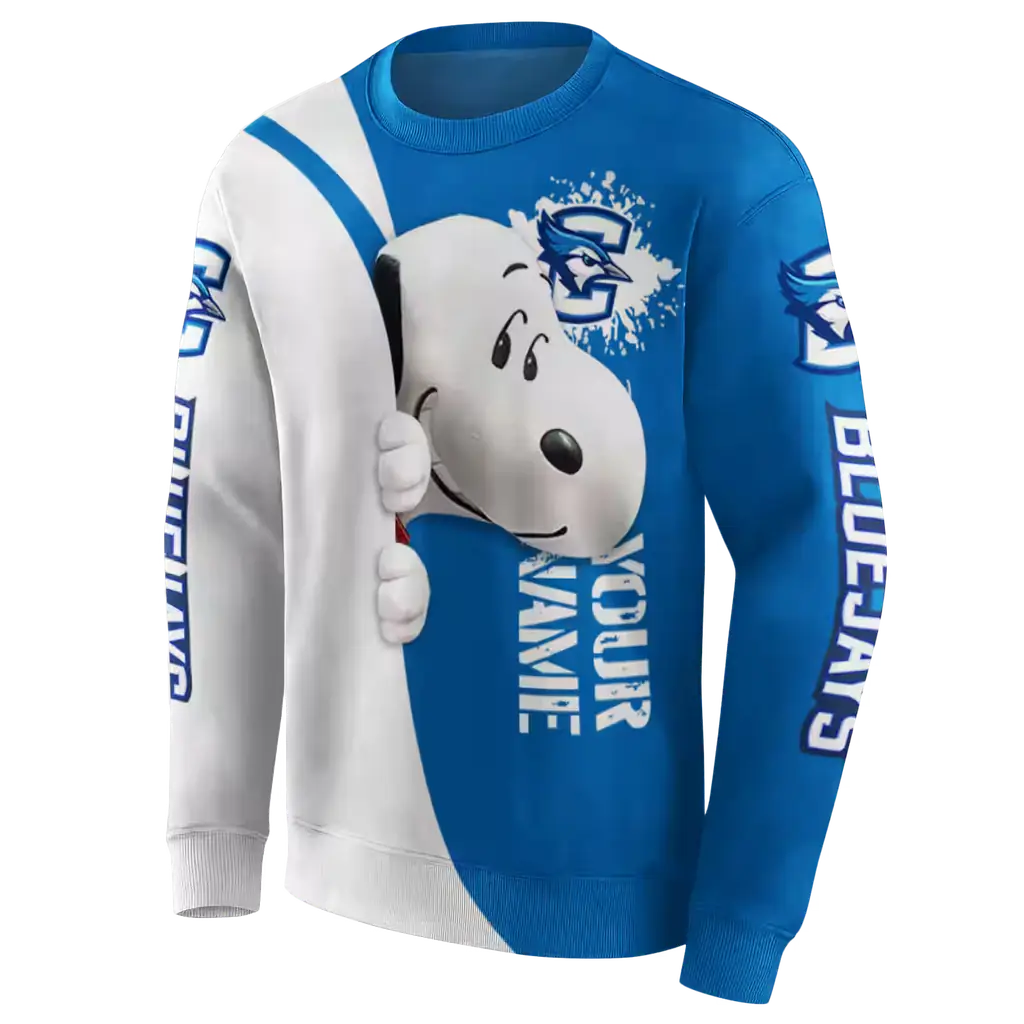 personalized creighton bluejays peeking snoopy blue hoodie new arrival personalized creighton bluejays peeking snoopy blue hoodie new arrival