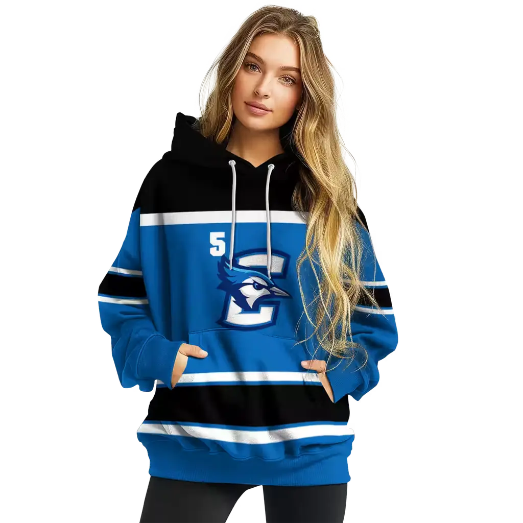 personalized creighton bluejays striped pattern blue hoodie high quality personalized creighton bluejays striped pattern blue hoodie high quality