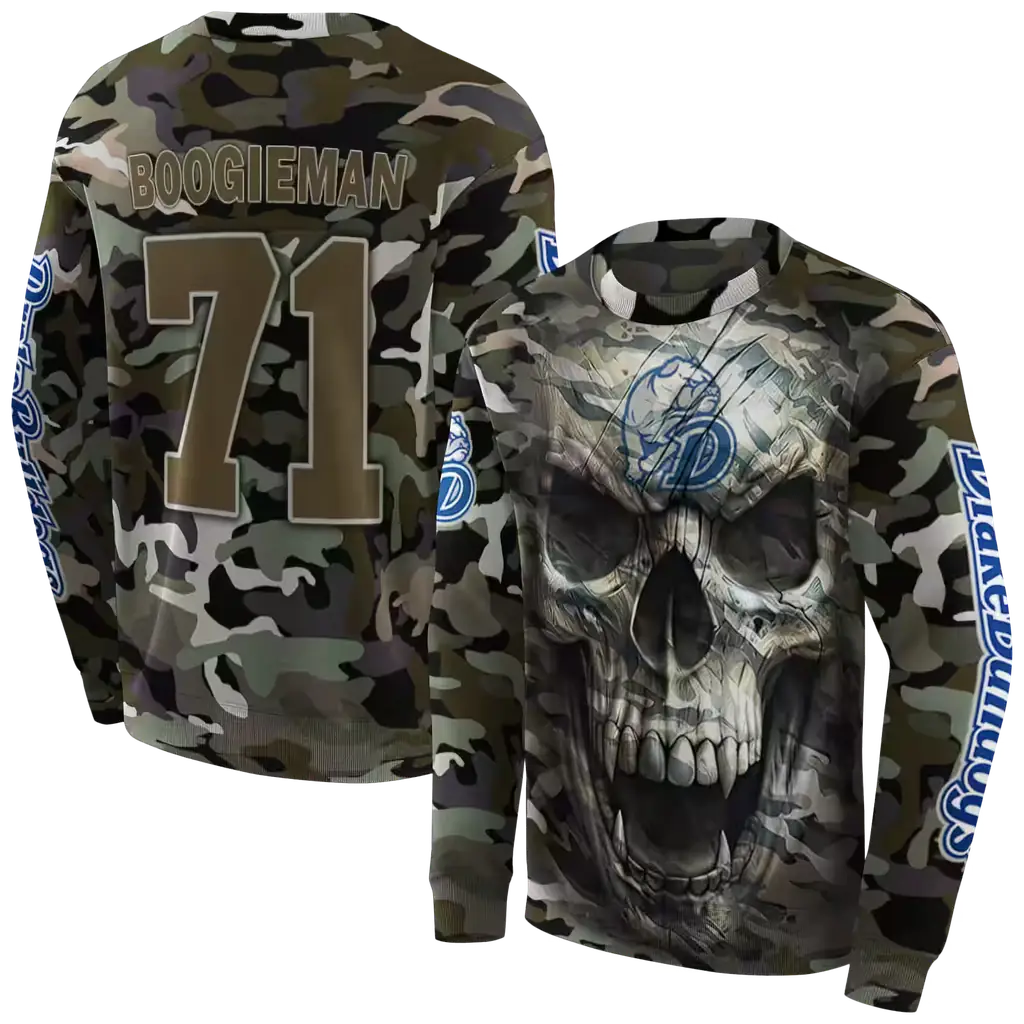 personalized drake bulldogs camo skull hoodie premium grade personalized drake bulldogs camo skull hoodie premium grade