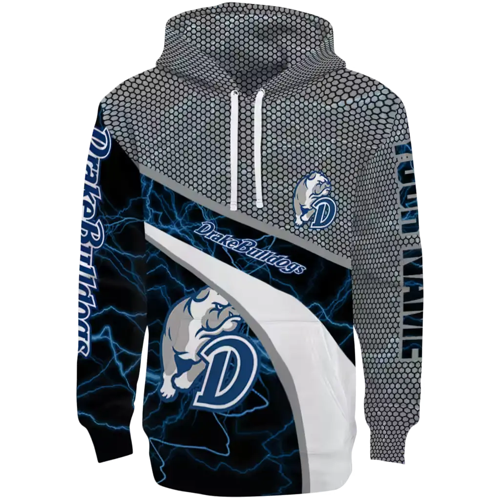 personalized drake bulldogs hexagonal mesh blue black gray hoodie best selling personalized drake bulldogs hexagonal mesh blue black gray hoodie best selling