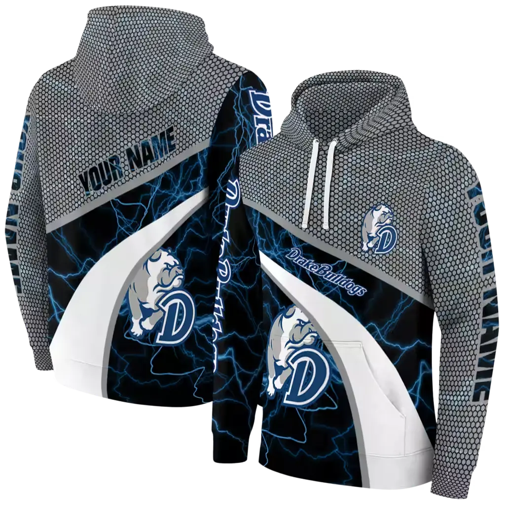 personalized drake bulldogs hexagonal mesh blue black gray hoodie fashion forward personalized drake bulldogs hexagonal mesh blue black gray hoodie fashion forward