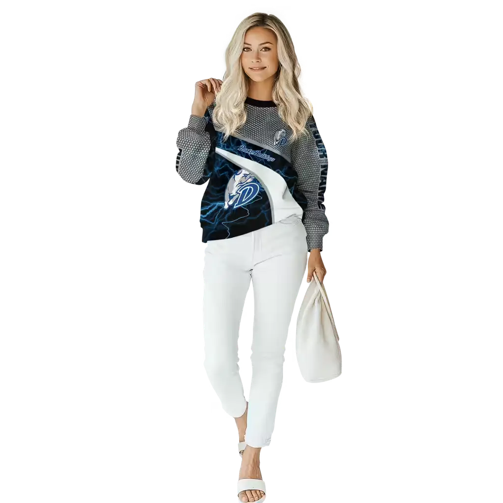 personalized drake bulldogs hexagonal mesh blue black gray hoodie trendy personalized drake bulldogs hexagonal mesh blue black gray hoodie trendy