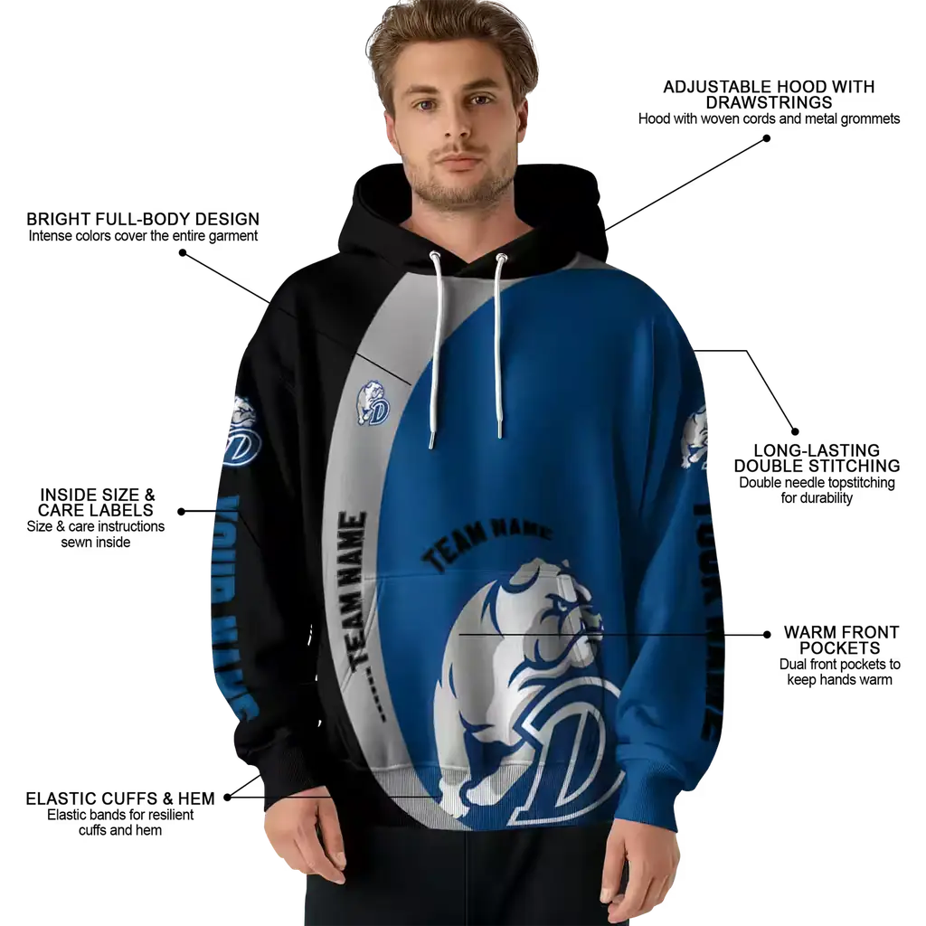 personalized drake bulldogs minimalist design blue black hoodie latest model personalized drake bulldogs minimalist design blue black hoodie latest model