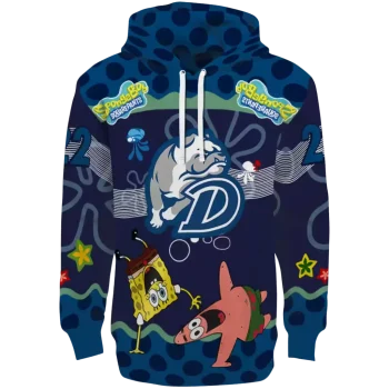 personalized drake bulldogs spongebob patrick star blue navy hoodie best selling