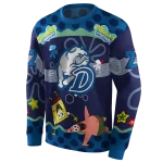 personalized drake bulldogs spongebob patrick star blue navy hoodie best selling