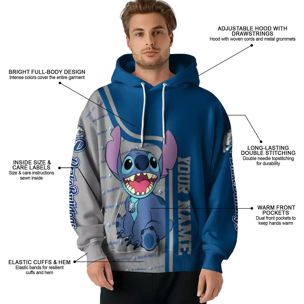 personalized drake bulldogs stitch blue hoodie latest model personalized drake bulldogs stitch blue hoodie latest model