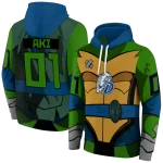 personalized drake bulldogs superhero armor blue green hoodie best selling