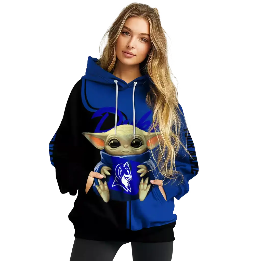 personalized duke blue devils baby yoda blue black hoodie high quality personalized duke blue devils baby yoda blue black hoodie high quality