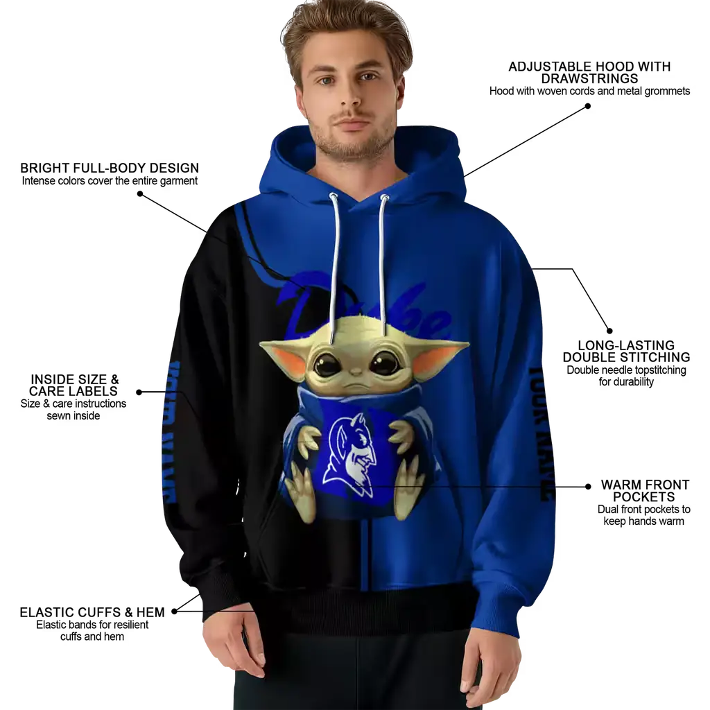 personalized duke blue devils baby yoda blue black hoodie latest model personalized duke blue devils baby yoda blue black hoodie latest model