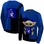 personalized duke blue devils baby yoda blue black hoodie best selling