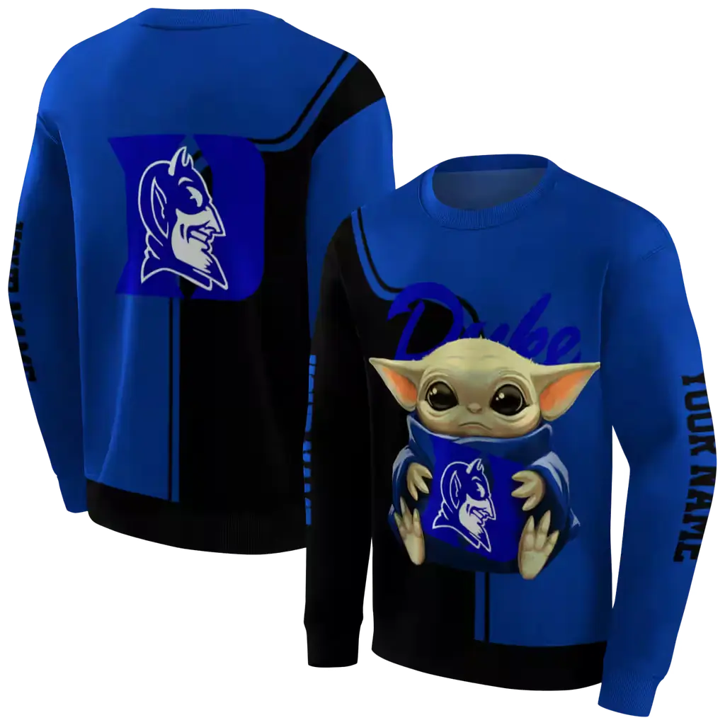 personalized duke blue devils baby yoda blue black hoodie premium grade personalized duke blue devils baby yoda blue black hoodie premium grade