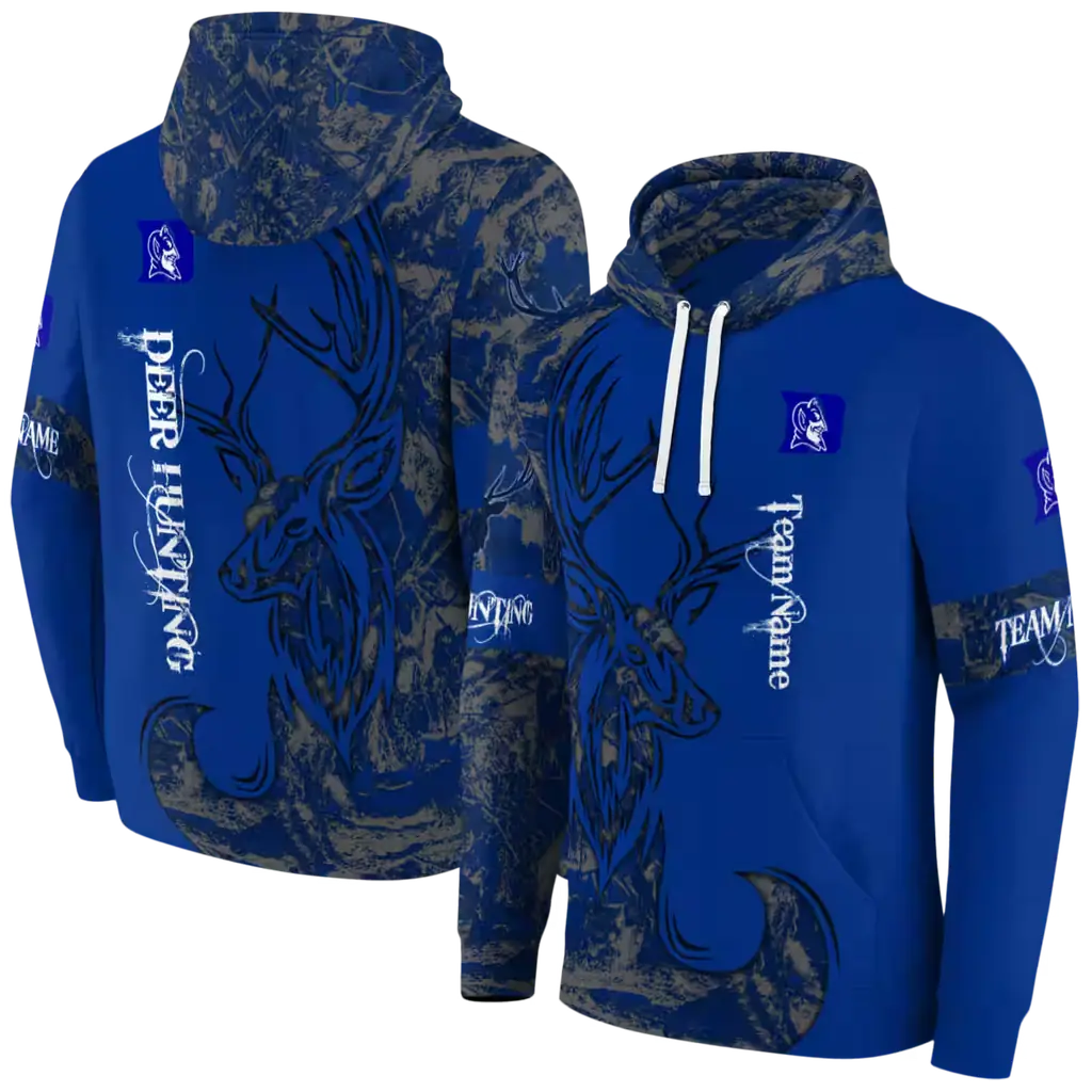 personalized duke blue devils deer silhouette blue hoodie fashion forward personalized duke blue devils deer silhouette blue hoodie fashion forward