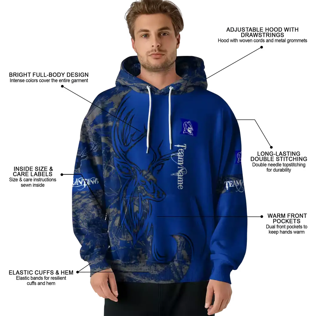 personalized duke blue devils deer silhouette blue hoodie latest model personalized duke blue devils deer silhouette blue hoodie latest model
