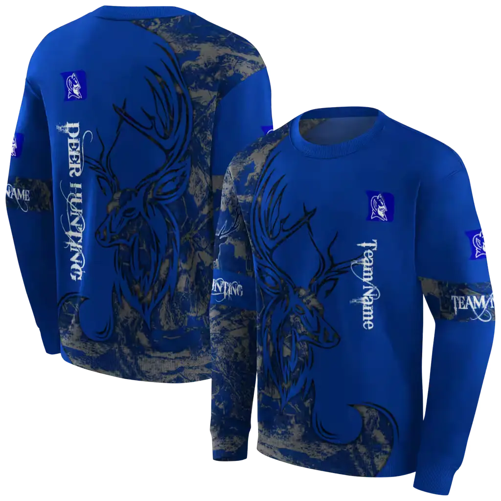 personalized duke blue devils deer silhouette blue hoodie premium grade personalized duke blue devils deer silhouette blue hoodie premium grade