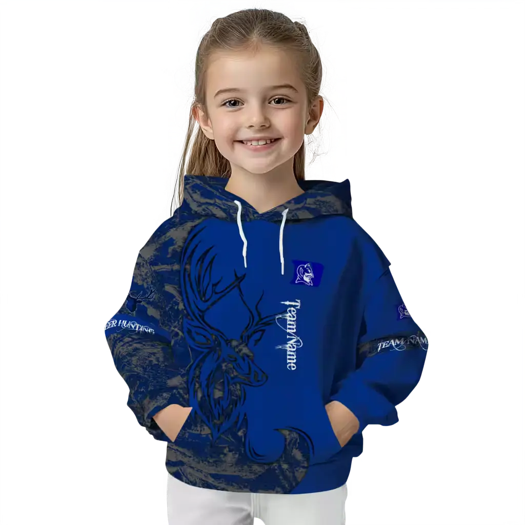 personalized duke blue devils deer silhouette blue hoodie top rated personalized duke blue devils deer silhouette blue hoodie top rated