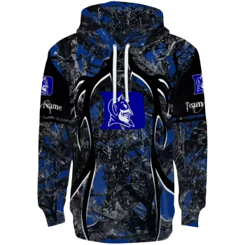 personalized duke blue devils hunting theme blue black hoodie best selling