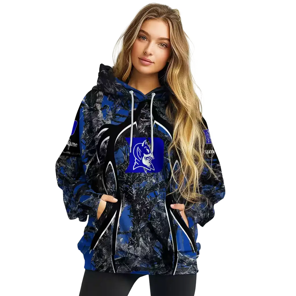 personalized duke blue devils hunting theme blue black hoodie high quality personalized duke blue devils hunting theme blue black hoodie high quality