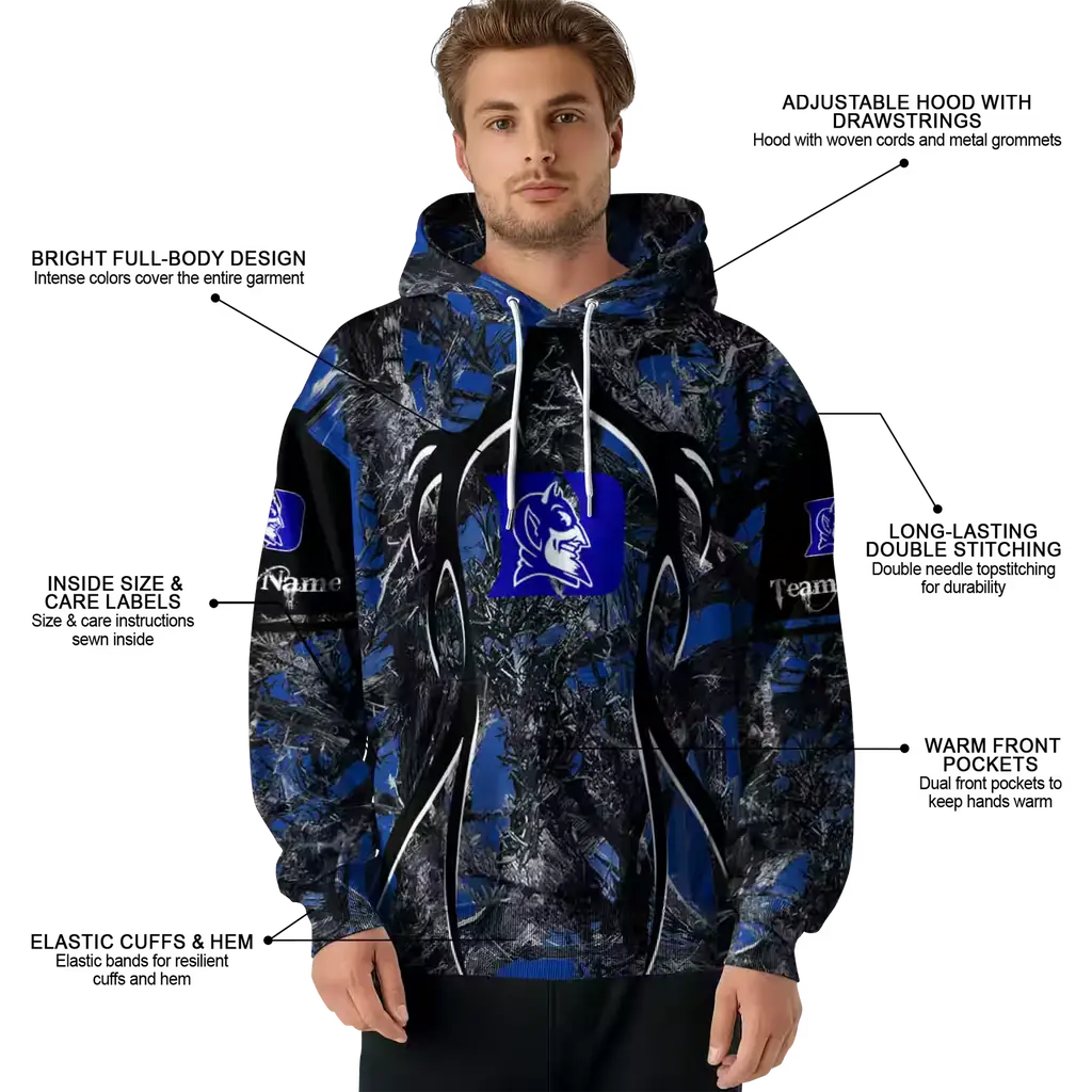personalized duke blue devils hunting theme blue black hoodie latest model personalized duke blue devils hunting theme blue black hoodie latest model