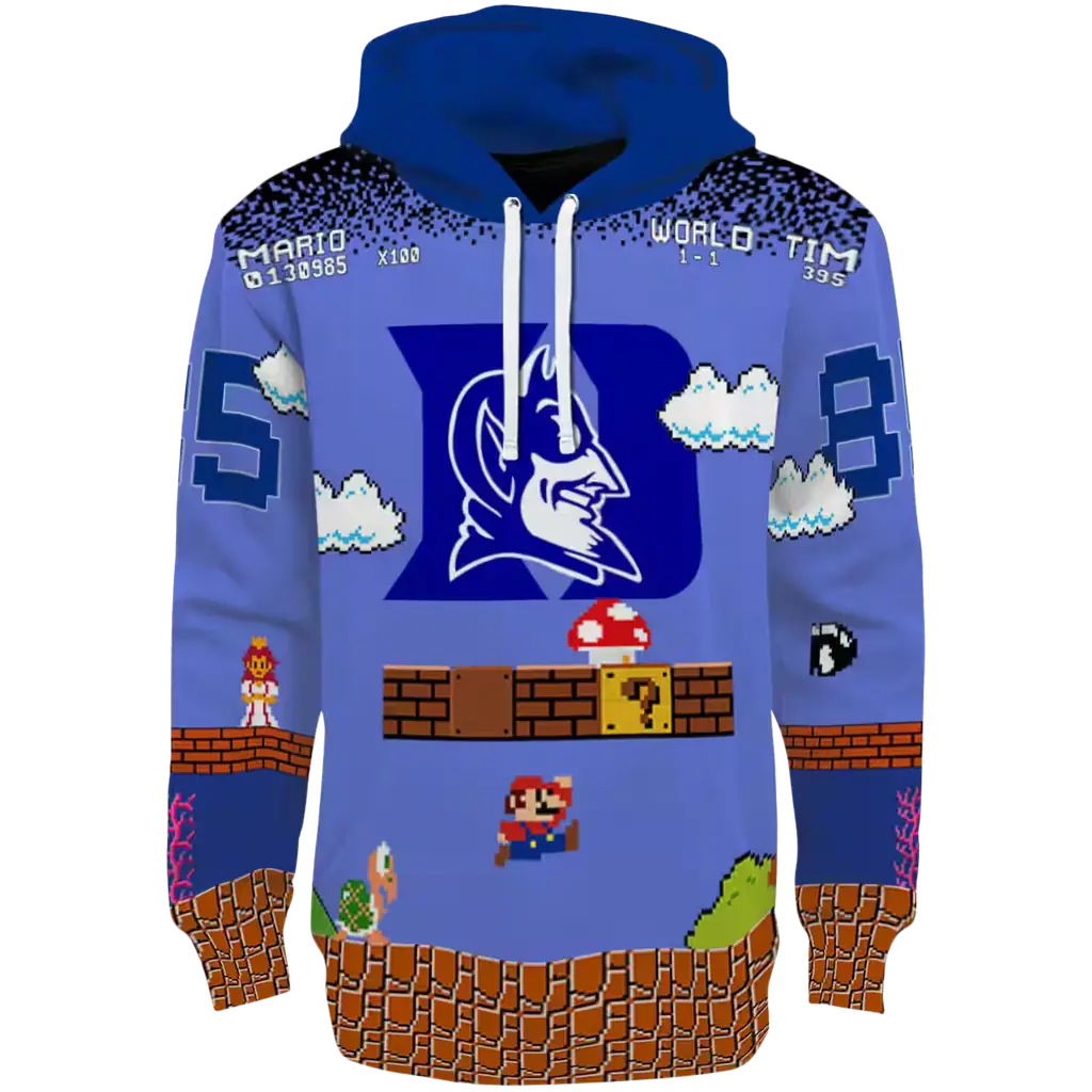 personalized duke blue devils mario blue black hoodie best selling personalized duke blue devils mario blue black hoodie best selling