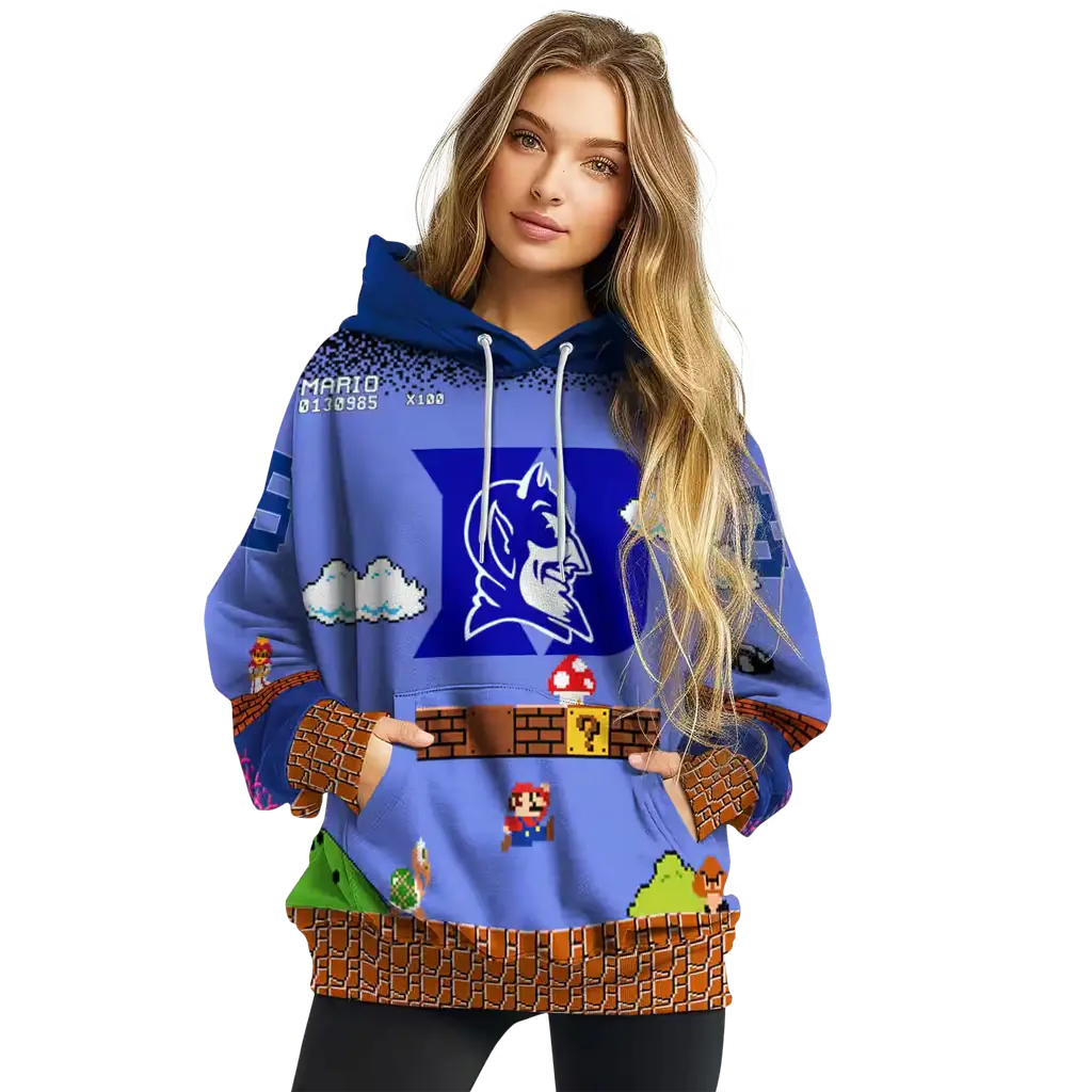 personalized duke blue devils mario blue black hoodie high quality personalized duke blue devils mario blue black hoodie high quality