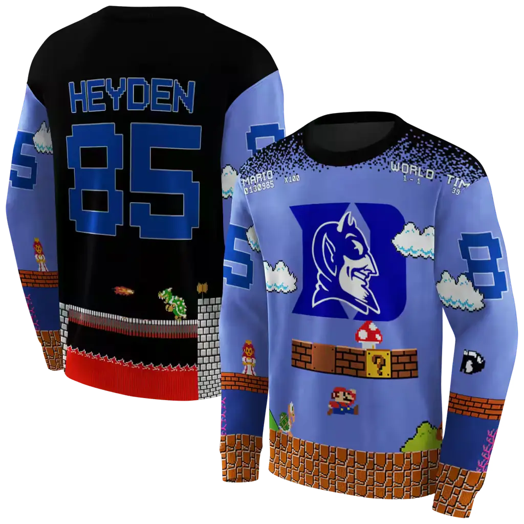 personalized duke blue devils mario blue black hoodie premium grade personalized duke blue devils mario blue black hoodie premium grade