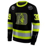personalized duke blue devils safety motif black neon green hoodie best selling