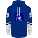 personalized duke blue devils striped sleeves blue hoodie best selling