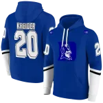 personalized duke blue devils striped sleeves blue hoodie best selling